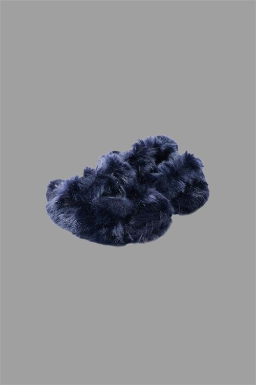 FUR SLIPPERS BLU