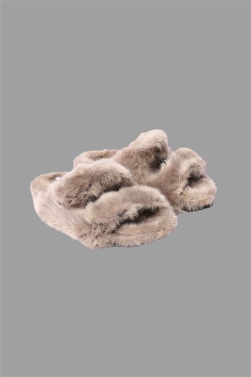 FUR SLIPPERS GRIGIO CHIARO